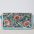 Embossed Genuine Leather Western Wallet – Floral