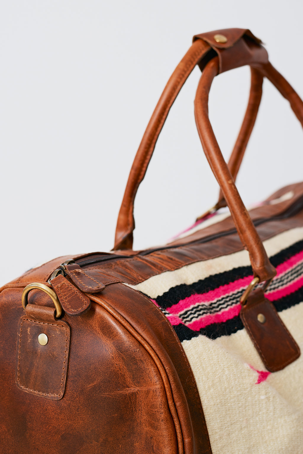 Sac duffle western Aztec crème & rose