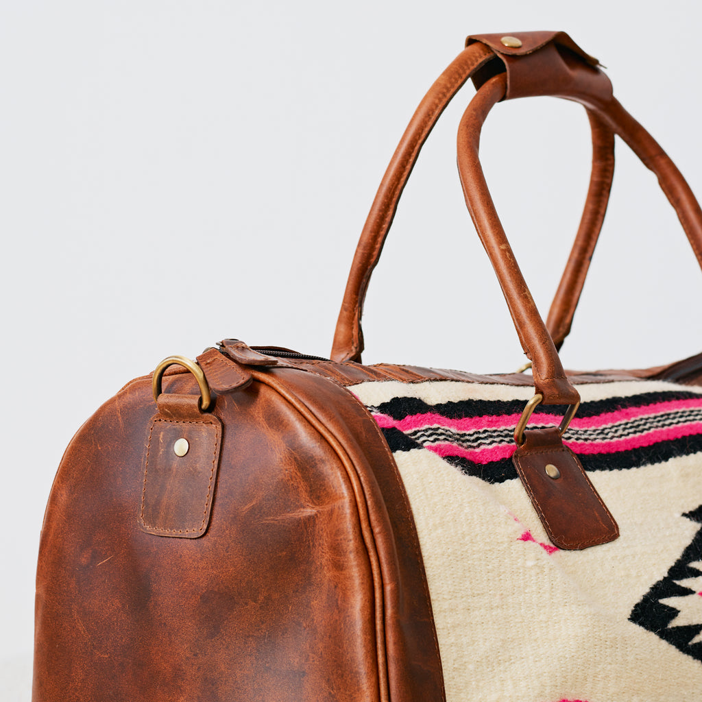 Sac duffle western Aztec crème & rose