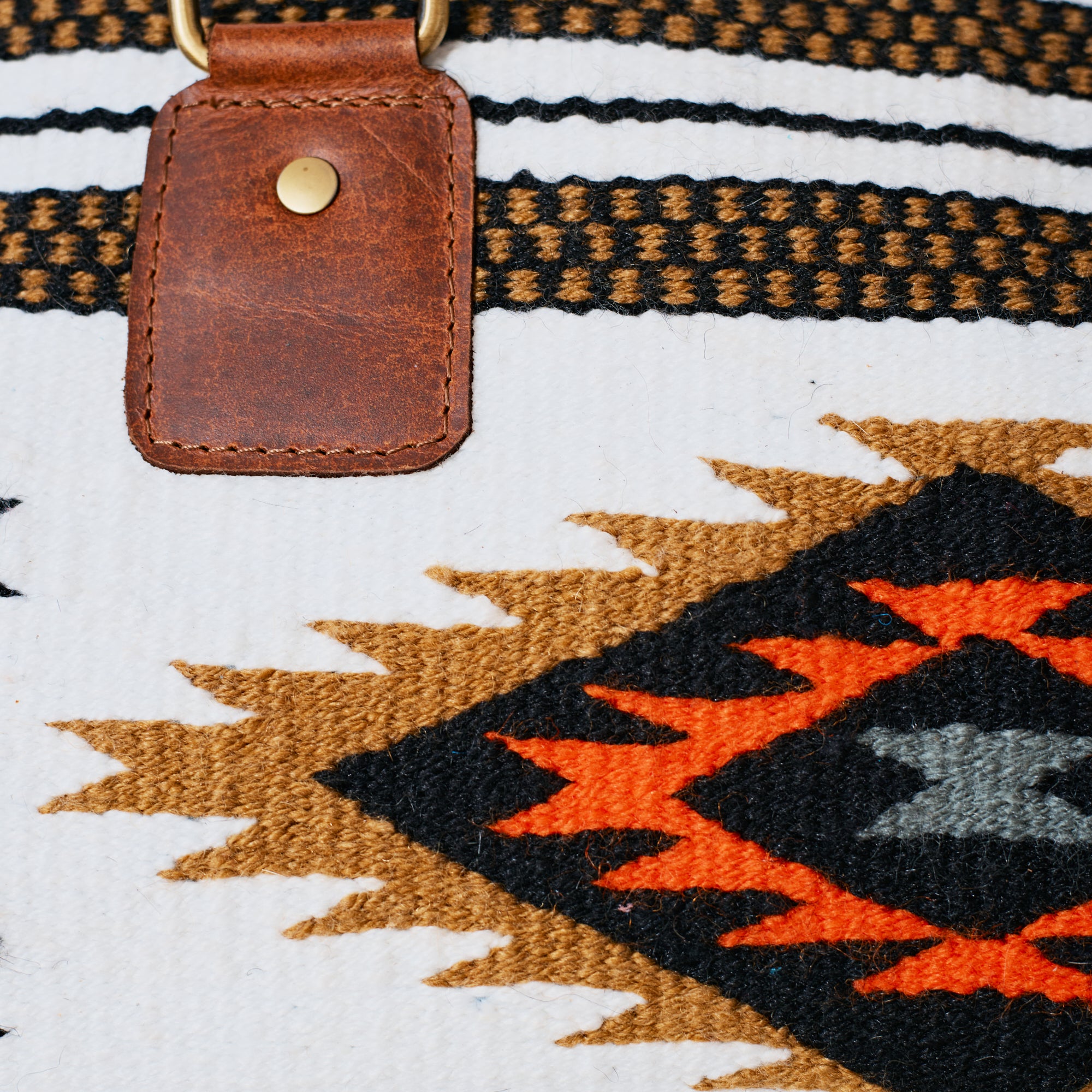Sac duffle western Aztec crème, noir & cognac