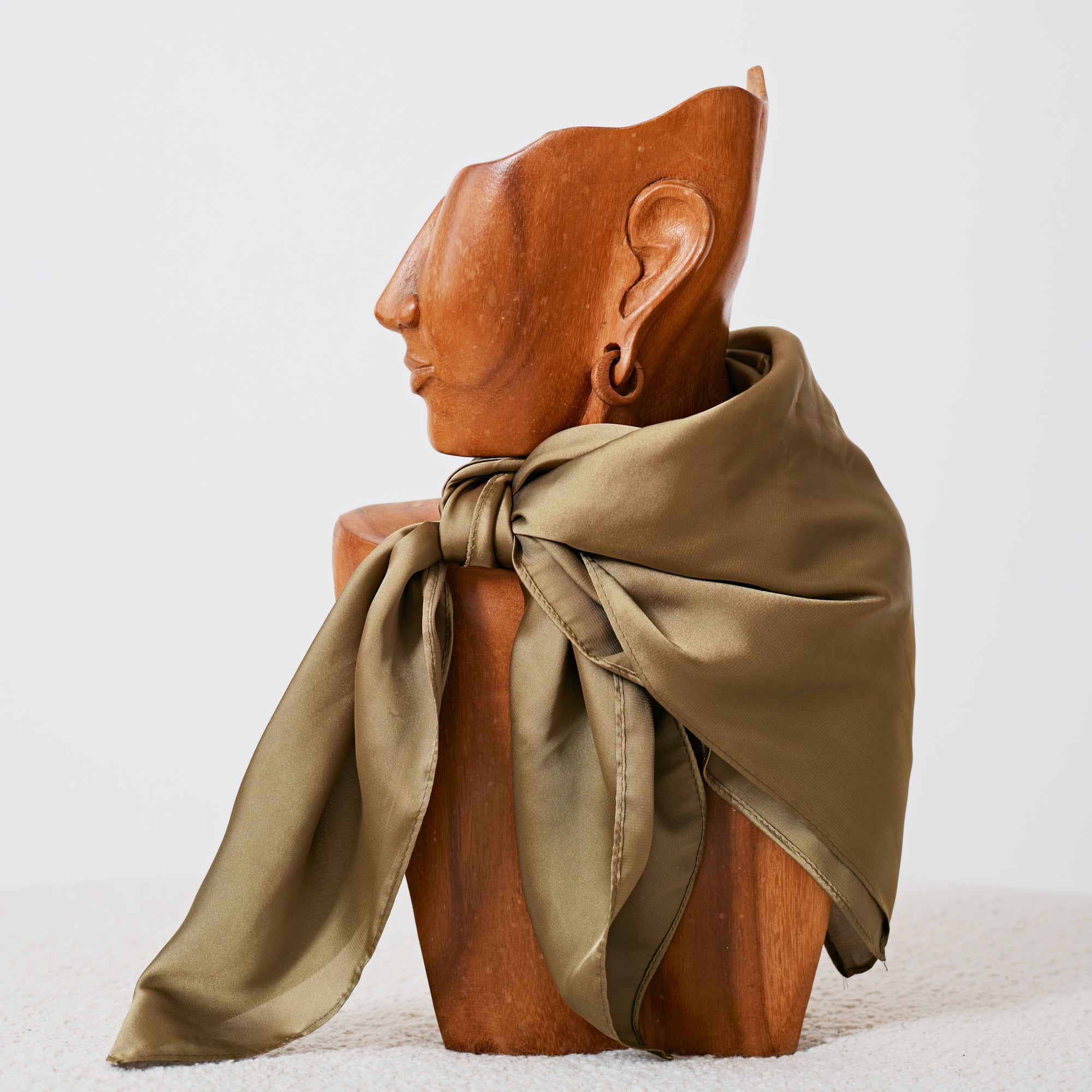 Foulard western satiné kaki