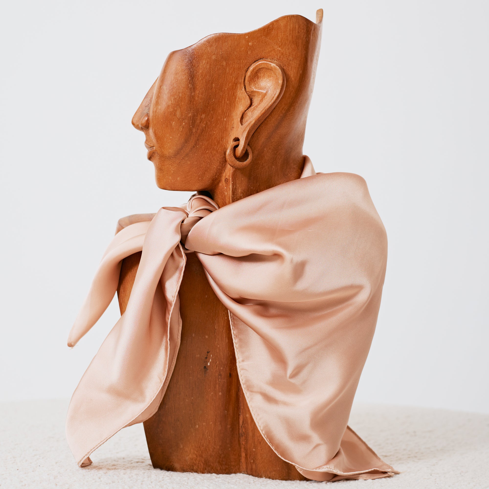 Foulard western satiné champagne