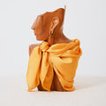 Foulard western satiné jaune moutarde