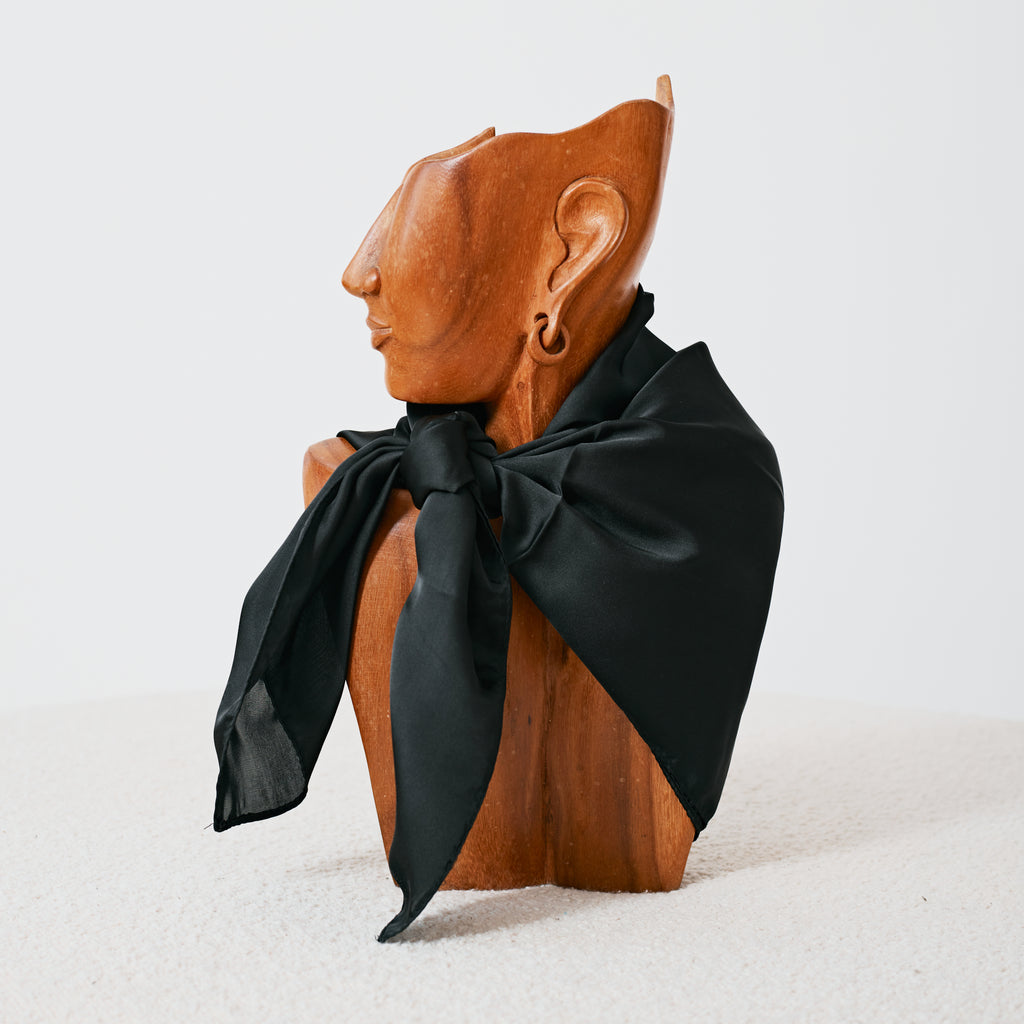 Foulard western satiné noir