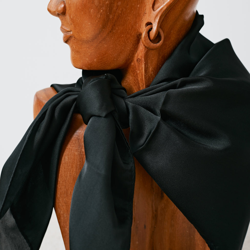 Foulard western satiné noir