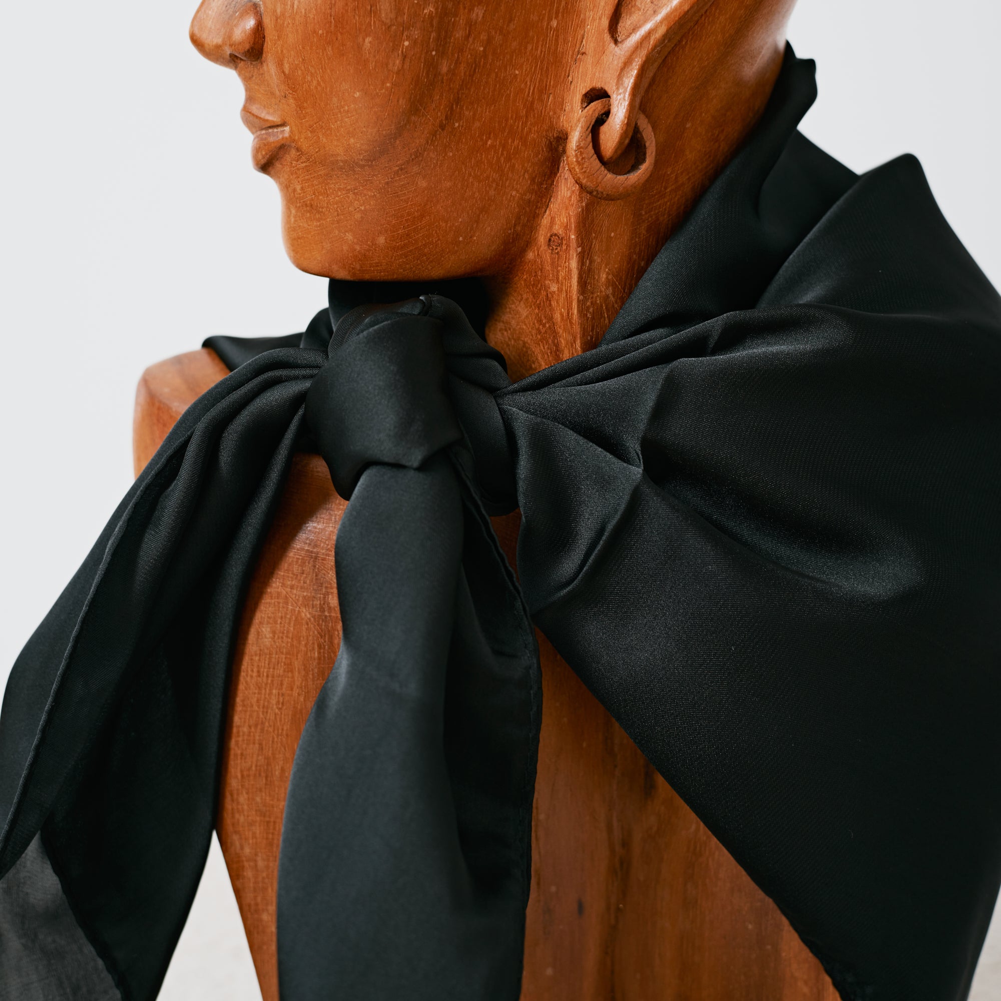 Foulard western satiné noir
