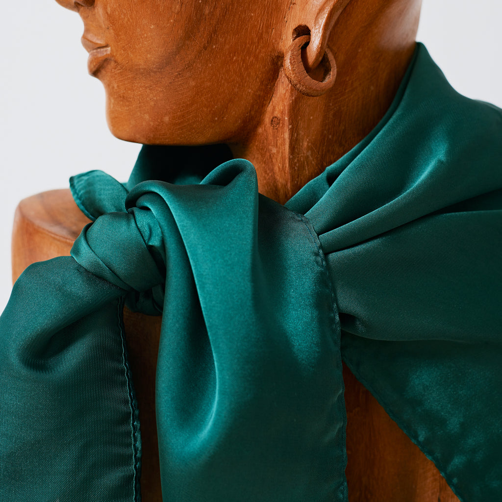 Foulard western satiné emeraude
