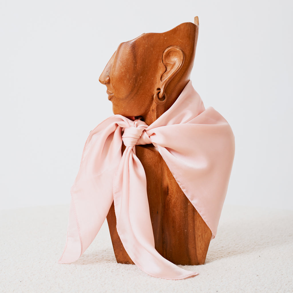 Foulard western satiné rose pâle