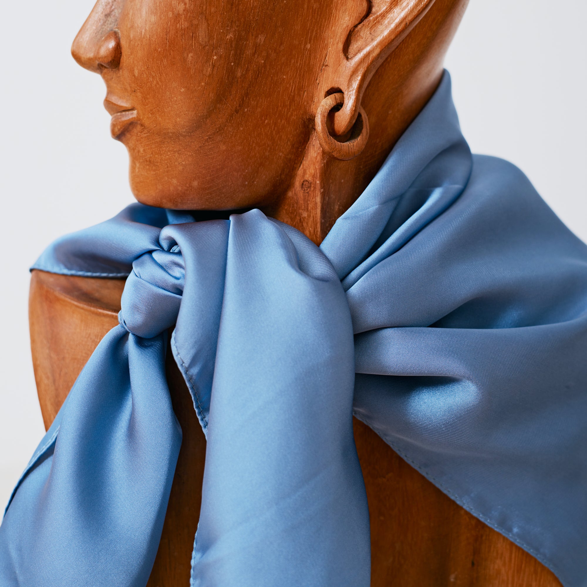 Foulard western satiné bleu