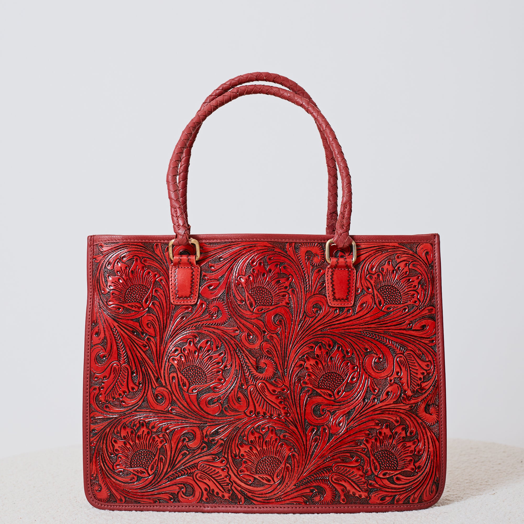 Sac à main western floral embossé
