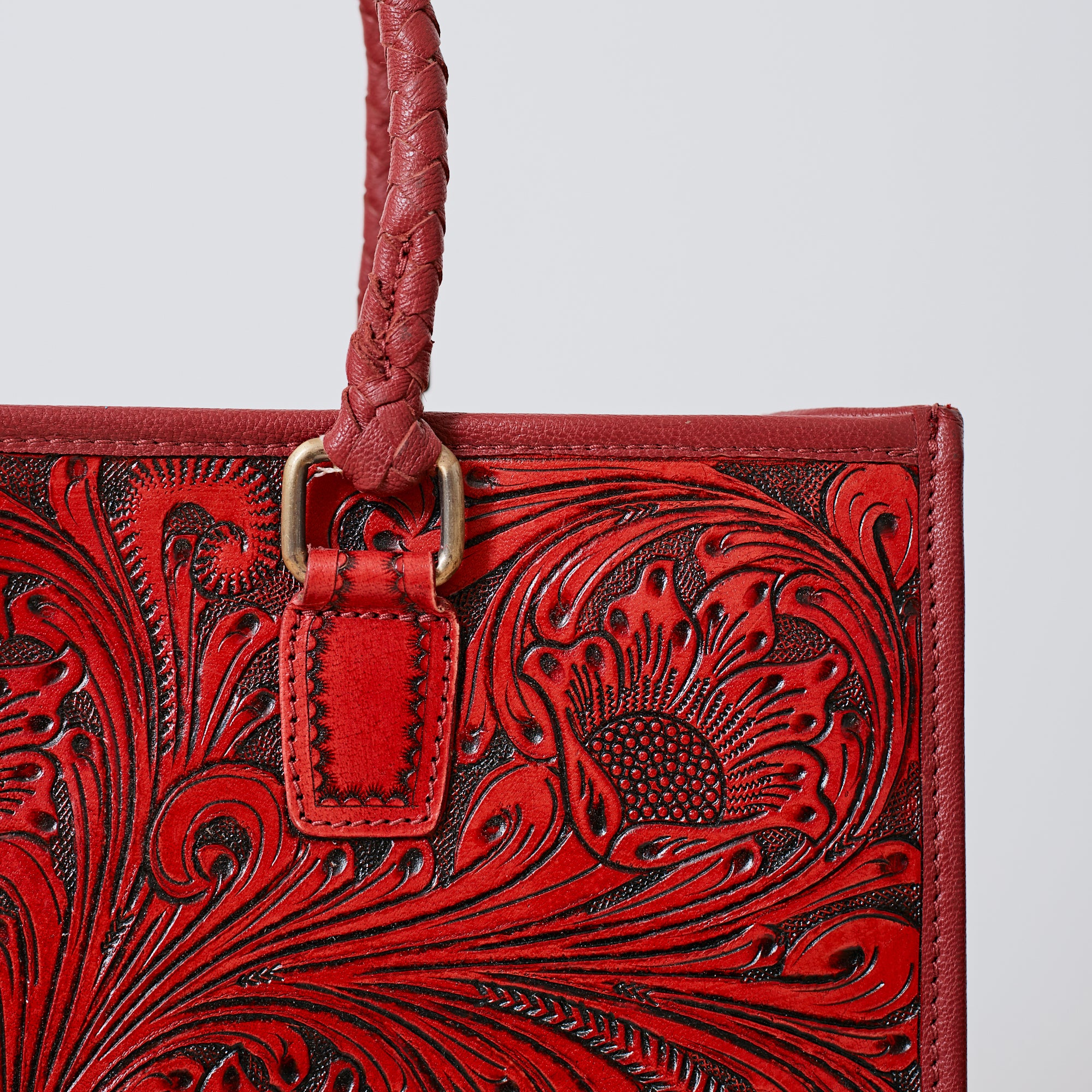 Sac à main western floral embossé