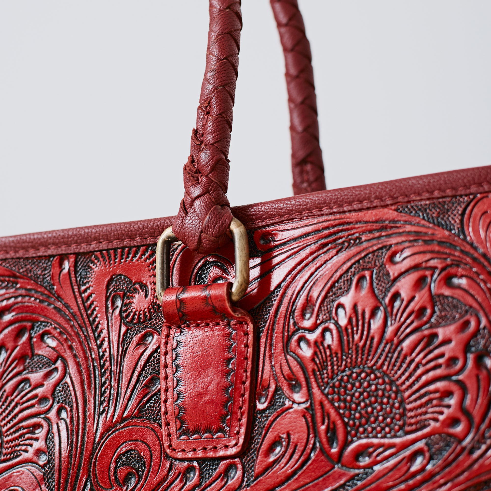 Sac à main western floral embossé