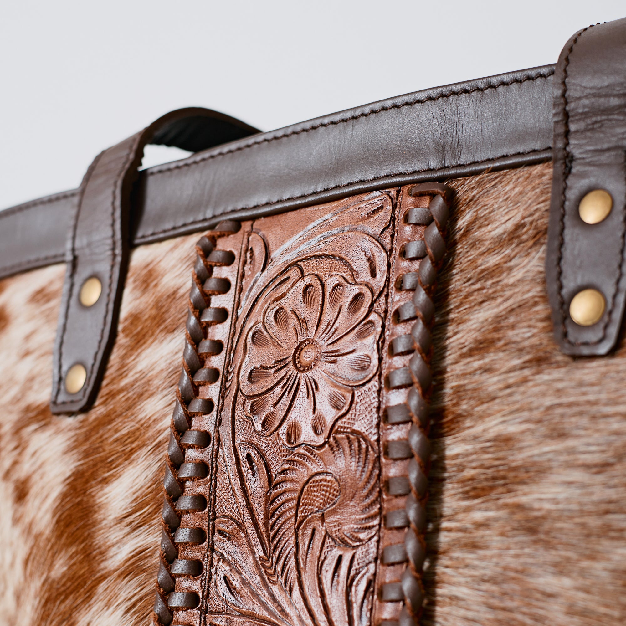 Sac à main western en poil embossé