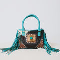 Sac à main western turquoise à franges