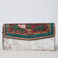 Portefeuille Western en cuir véritable et peau de vache – Desert Cactus