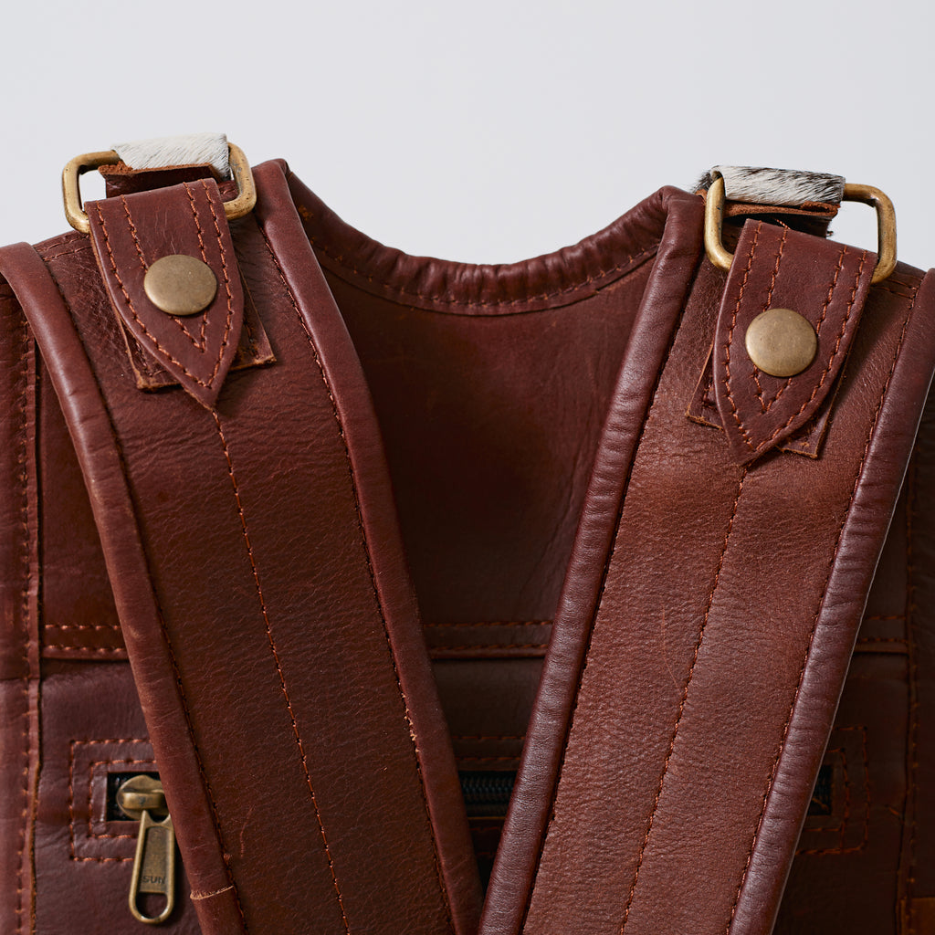 Sac à dos western en poil de vache