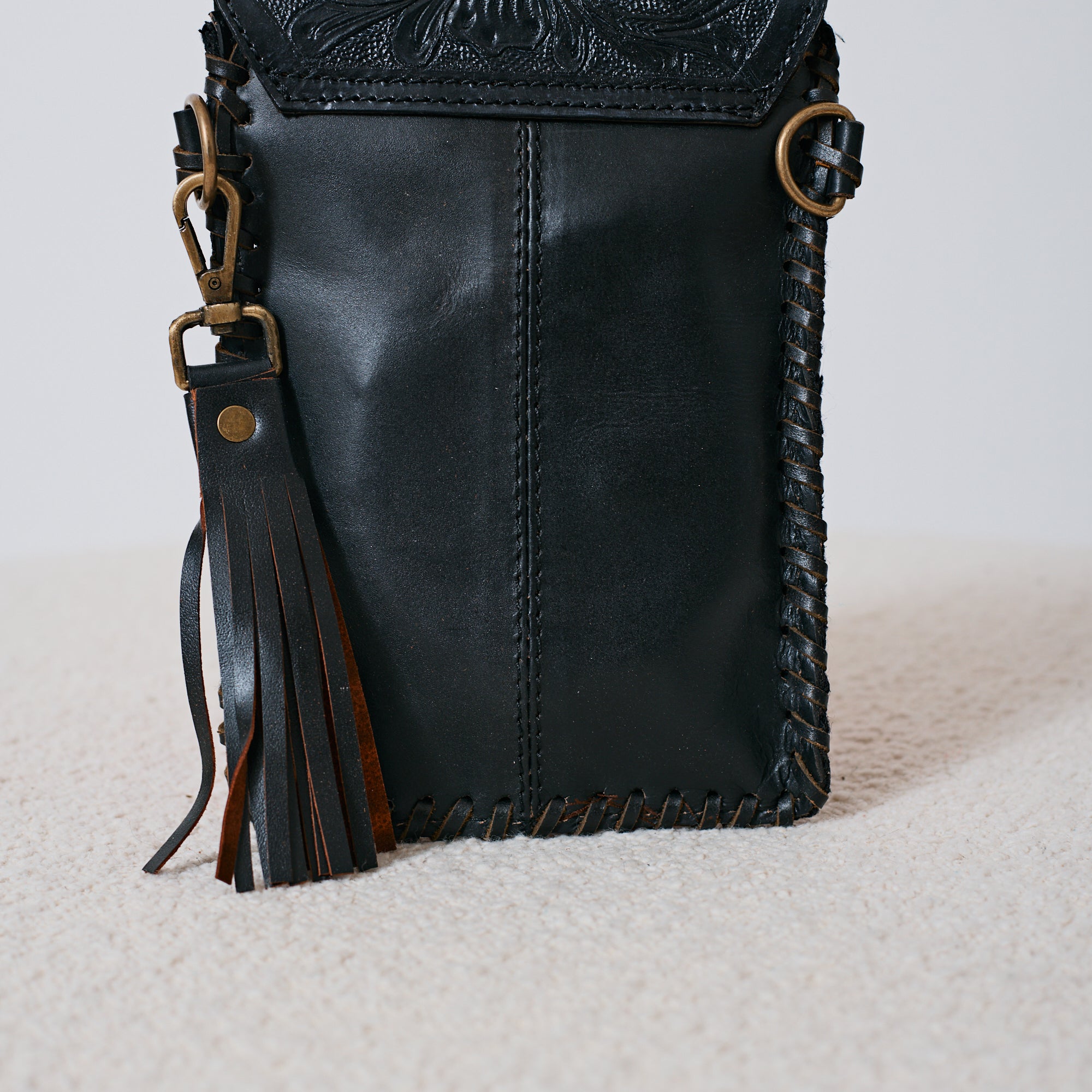 Pochette western aztèque turquoise et noir