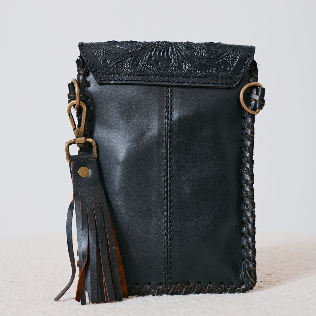 Pochette western aztèque turquoise et noir