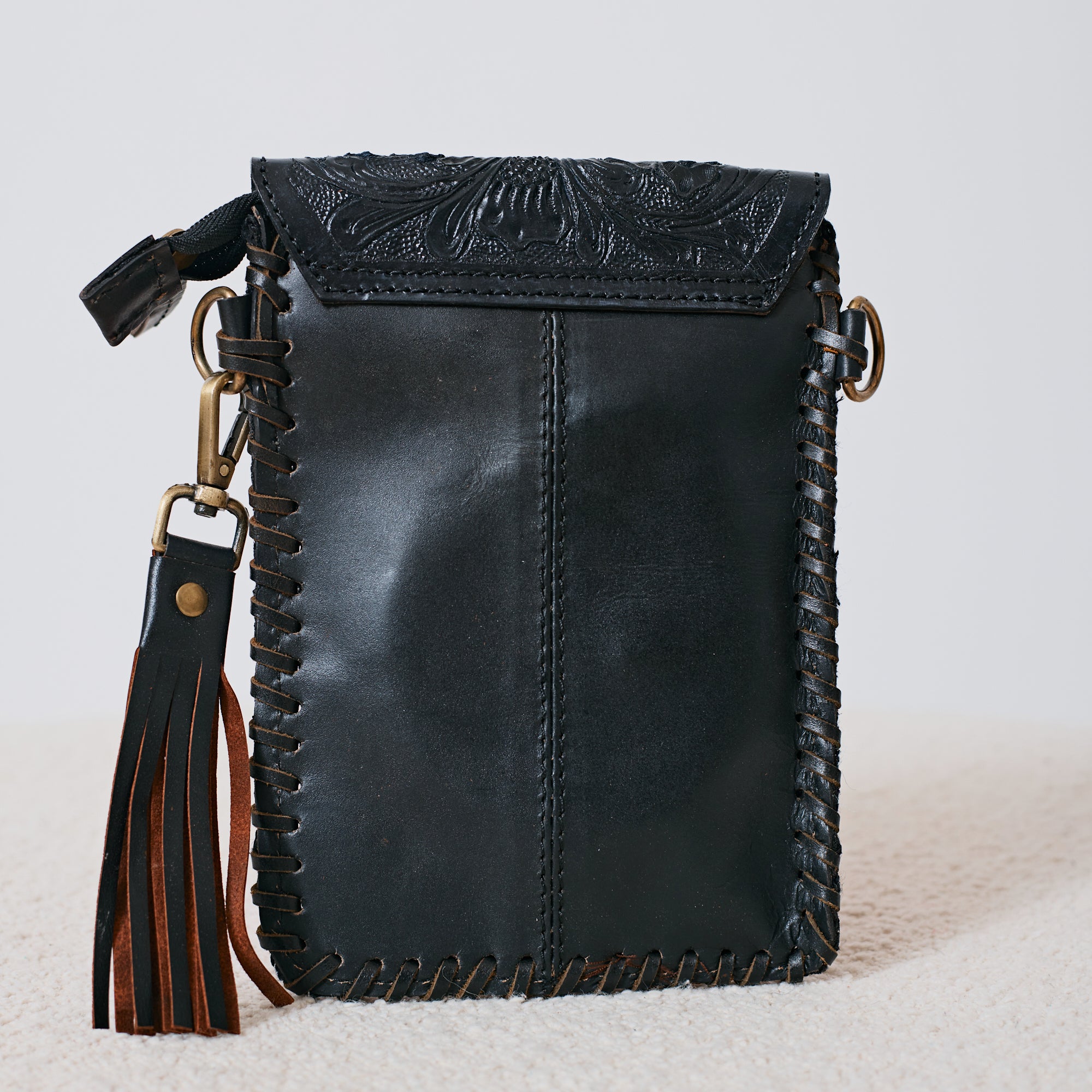 Pochette western aztèque turquoise et noir