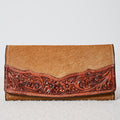 Western Wallet in Genuine Leather and Cowhide – Classic Tooled