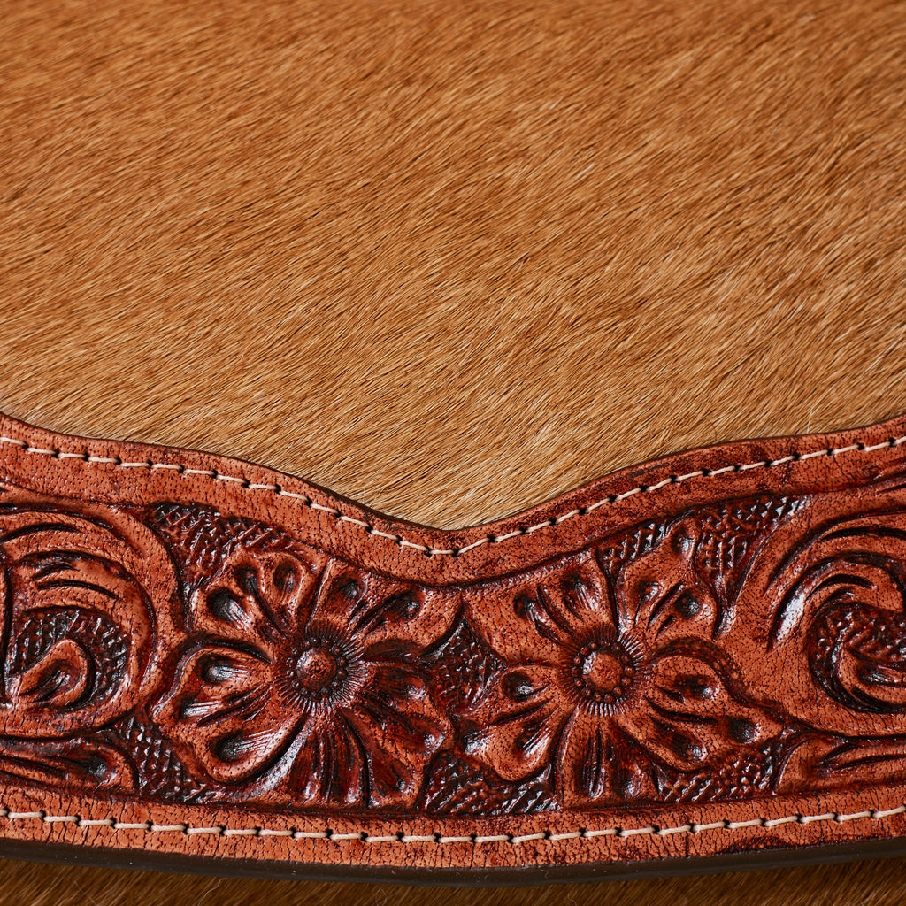Western Wallet in Genuine Leather and Cowhide – Classic Tooled