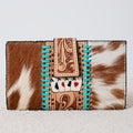 Portefeuille Western en cuir véritable et peau de vache – Lucky Ace