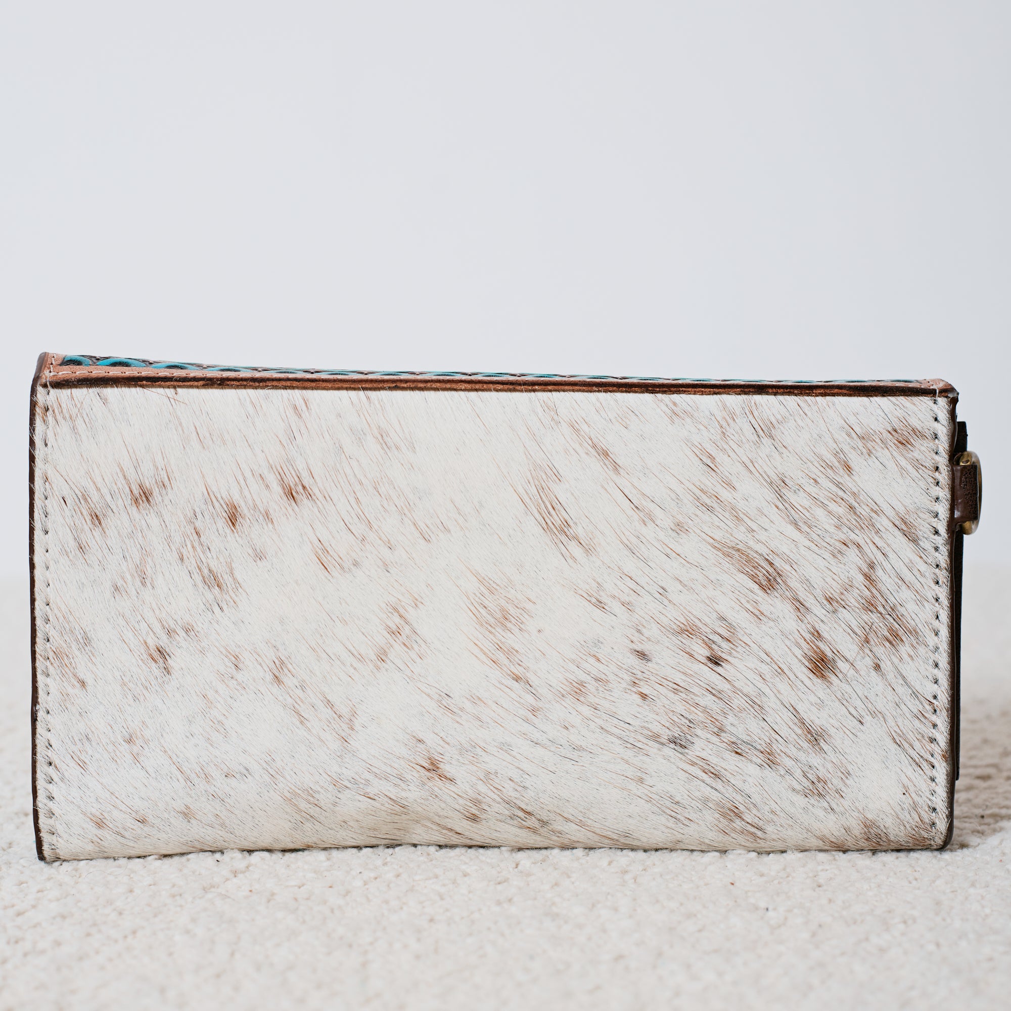 Portefeuille Western en cuir véritable et peau de vache – Desert Cactus