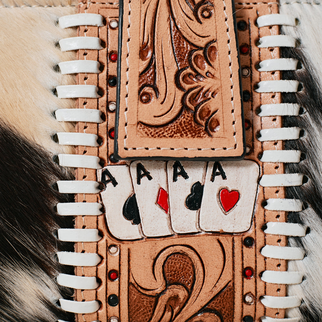 Lucky Ace Genuine Leather and Cowhide Western Wallet