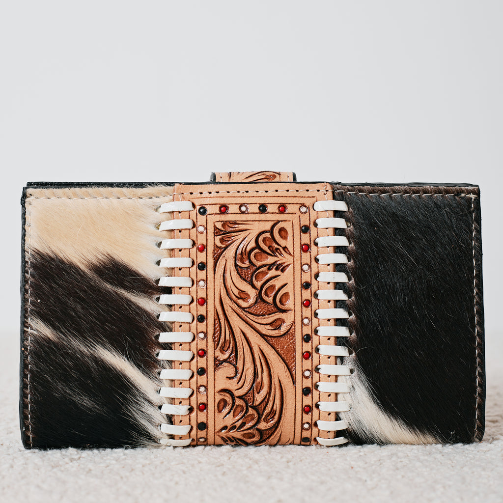 Lucky Ace Genuine Leather and Cowhide Western Wallet