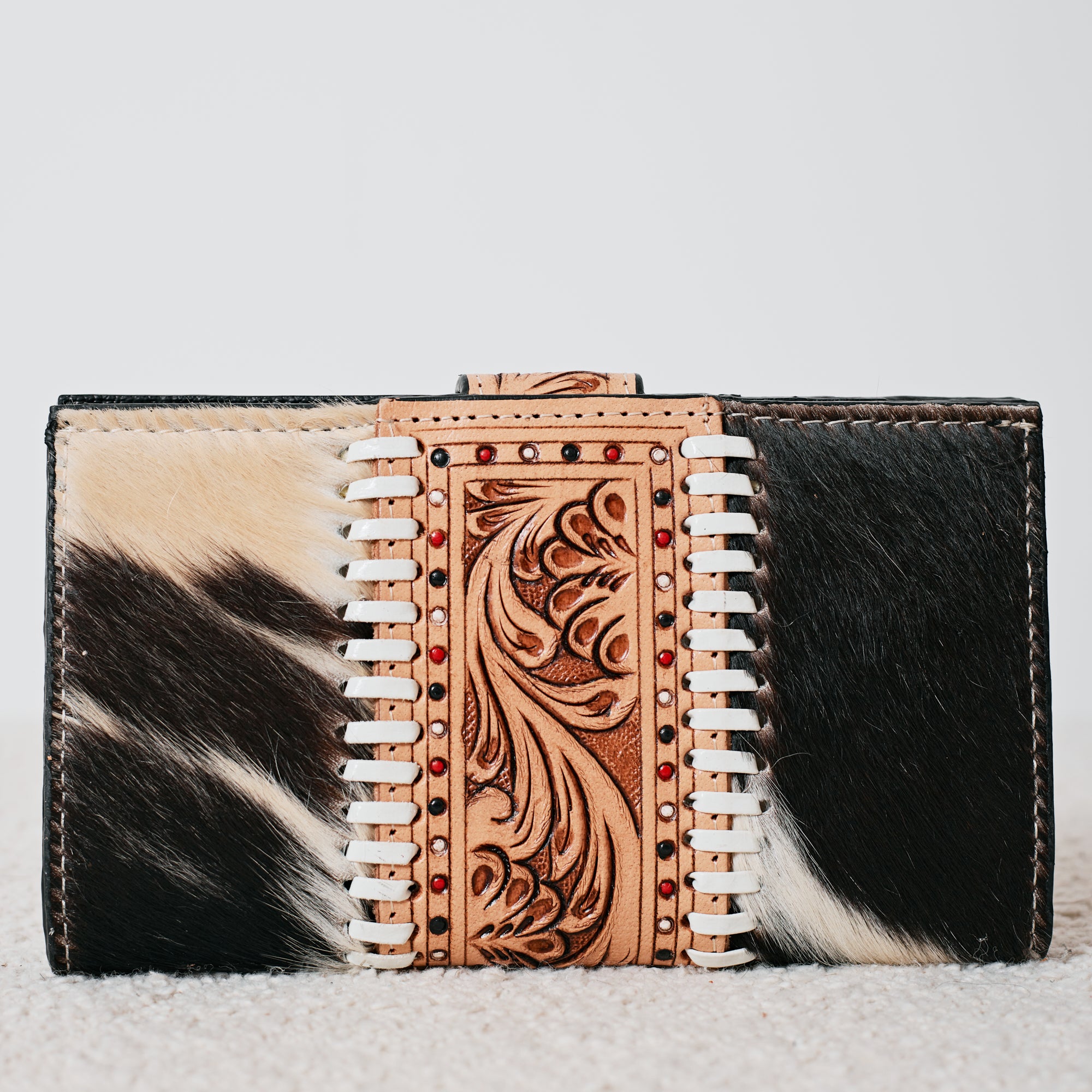 Lucky Ace Genuine Leather and Cowhide Western Wallet