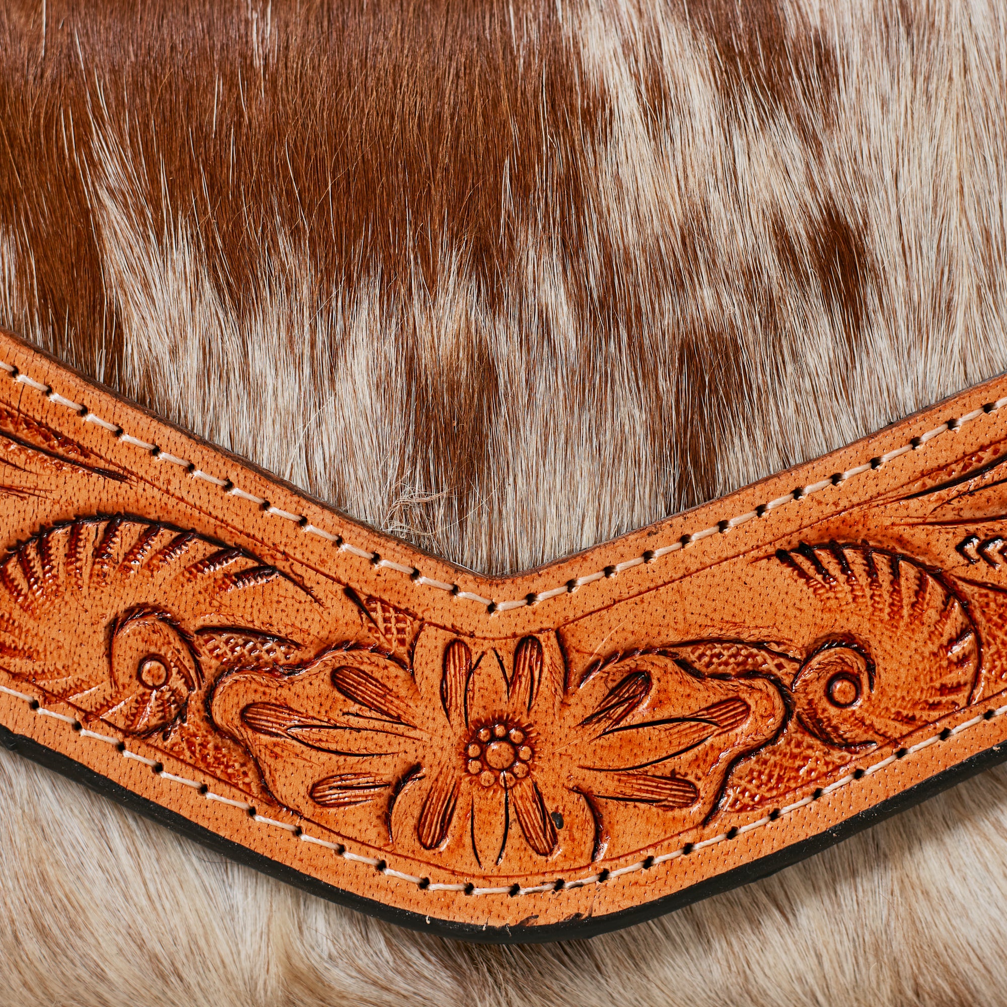 Portefeuille Western en cuir véritable et peau de vache naturelle