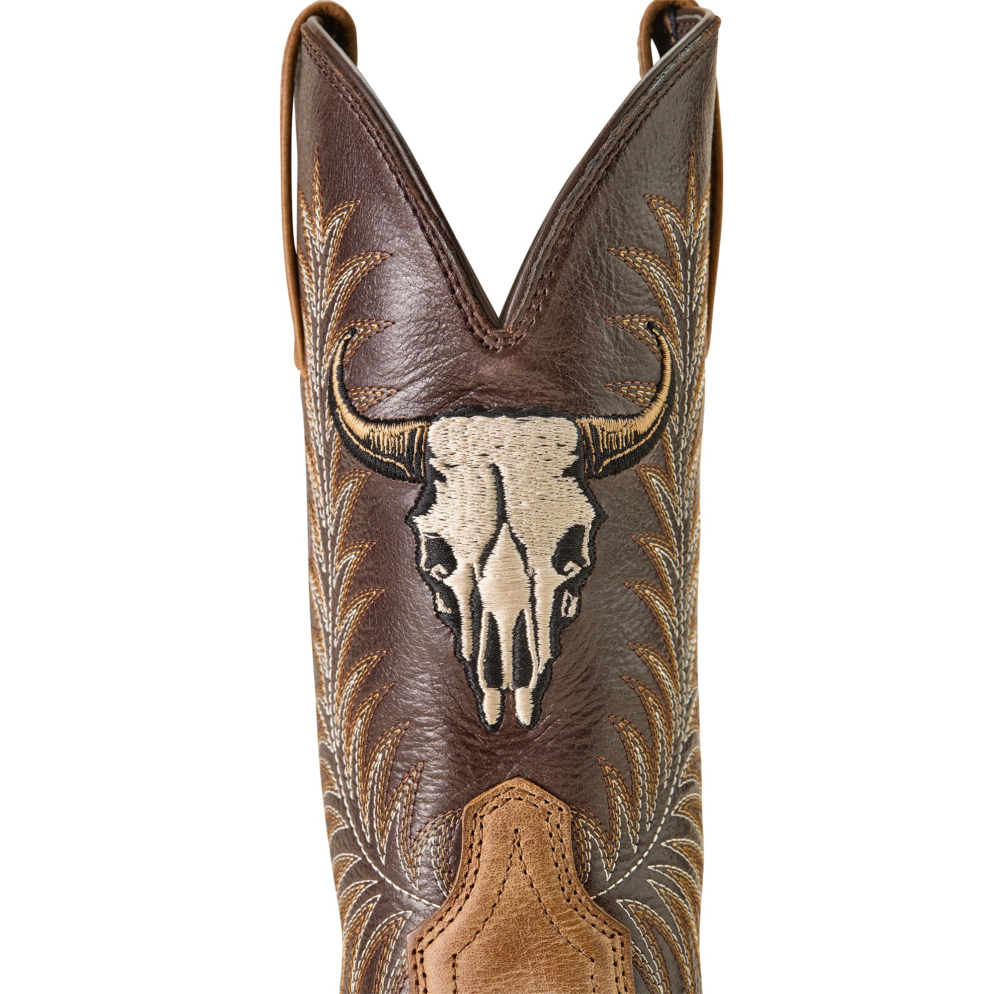 Ariat Sport Steer Skull Homme – Sandstorm / Bitter Chocolate (Botte Cowboy)