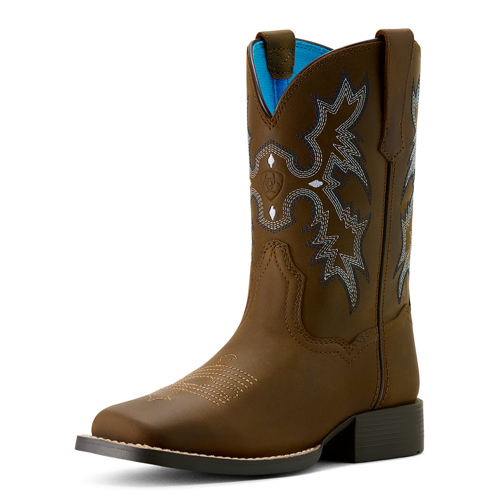 Botte Ariat Enfant – Tombstone Distressed Brown (Bout carré large)