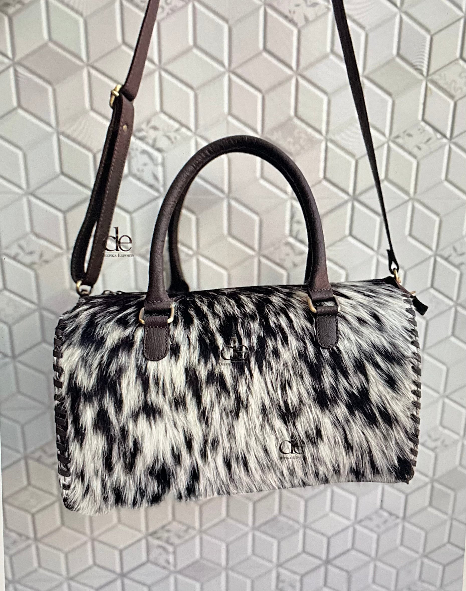 Sac a main western en peau de vache