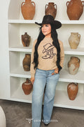 Crewneck beige botte cowboy