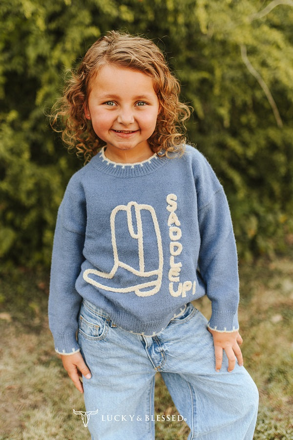 Chandail Saddle Up pour enfant – Bleu