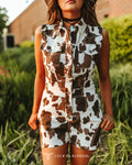 Combishort Western Cowhide – Brun