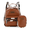 Mini sac à dos Wrangler imprimé vache avec porte-monnaie – Brun