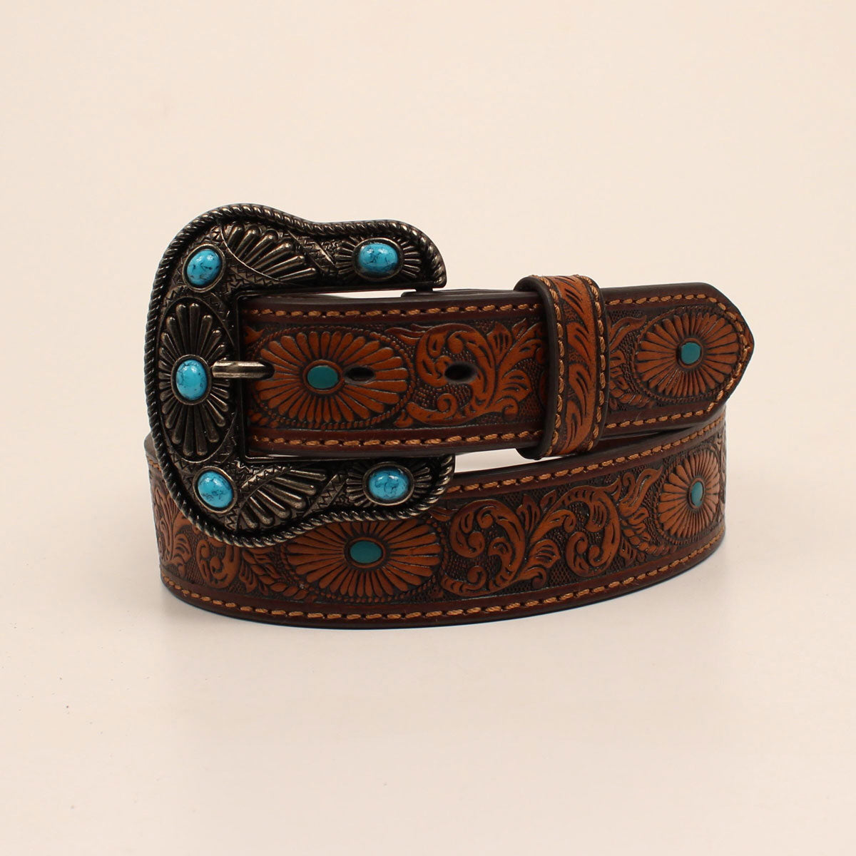 Ceinture Floral Tooled Turquoise