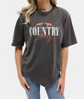 T-shirt « Country Liberty Signature » charcoal vintage