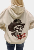 Hoodie « Country Liberty Skull Cowboy » crème