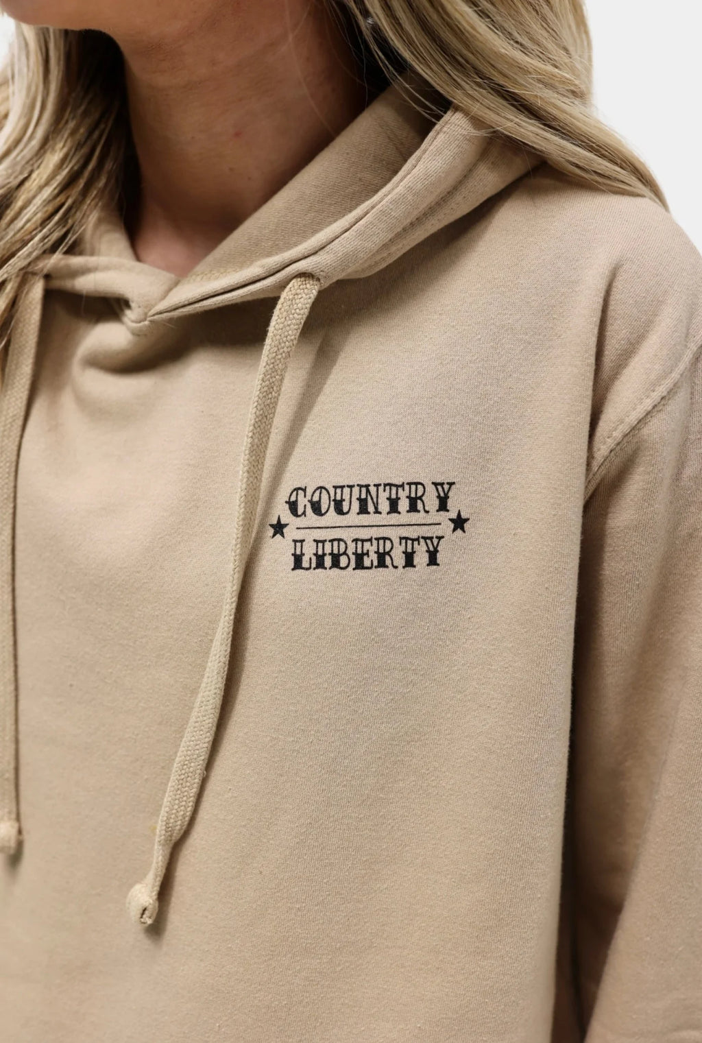 Hoodie « Country Liberty Cowgirl » sable