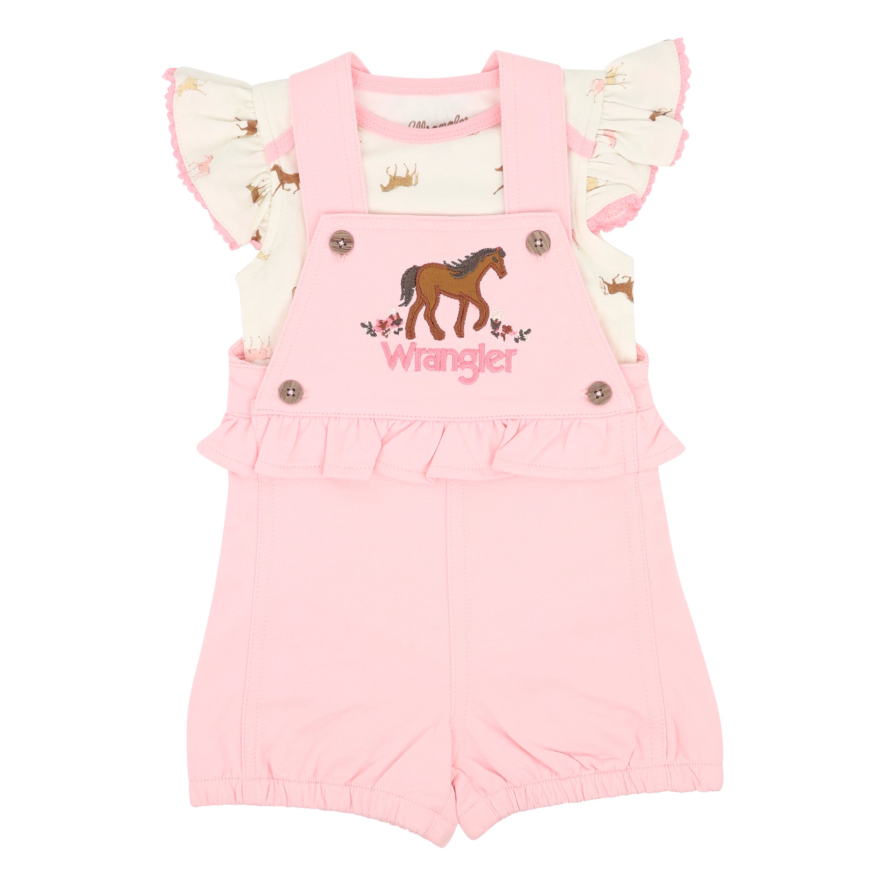 Ensemble salopette courte Pink Horse