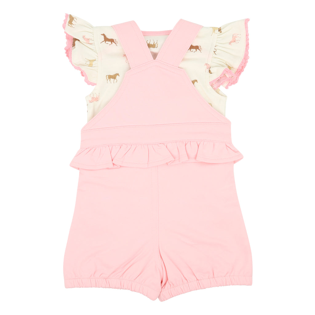 Ensemble salopette courte Pink Horse