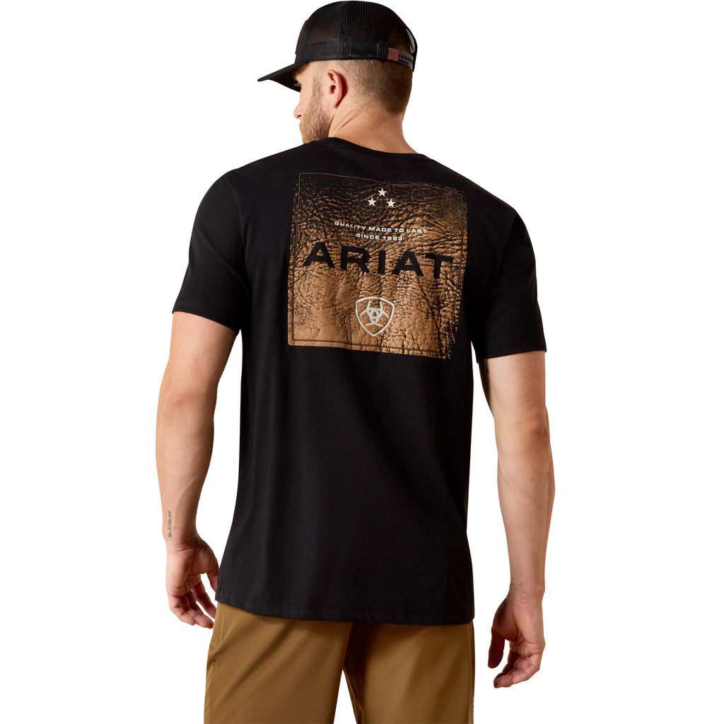 T-shirt Ariat Boot Leather Patch - Homme - Black