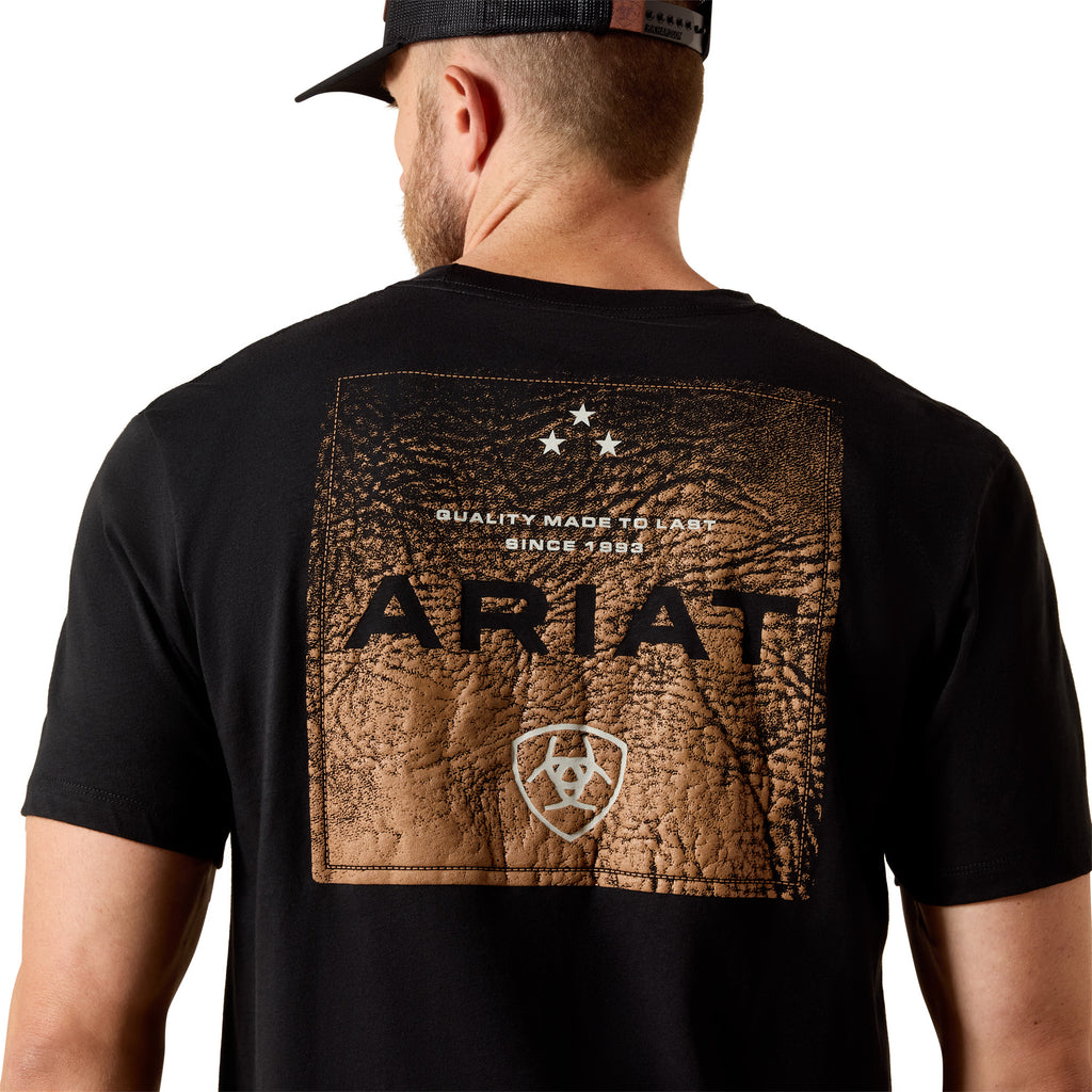 T-shirt Ariat Boot Leather Patch - Homme - Black