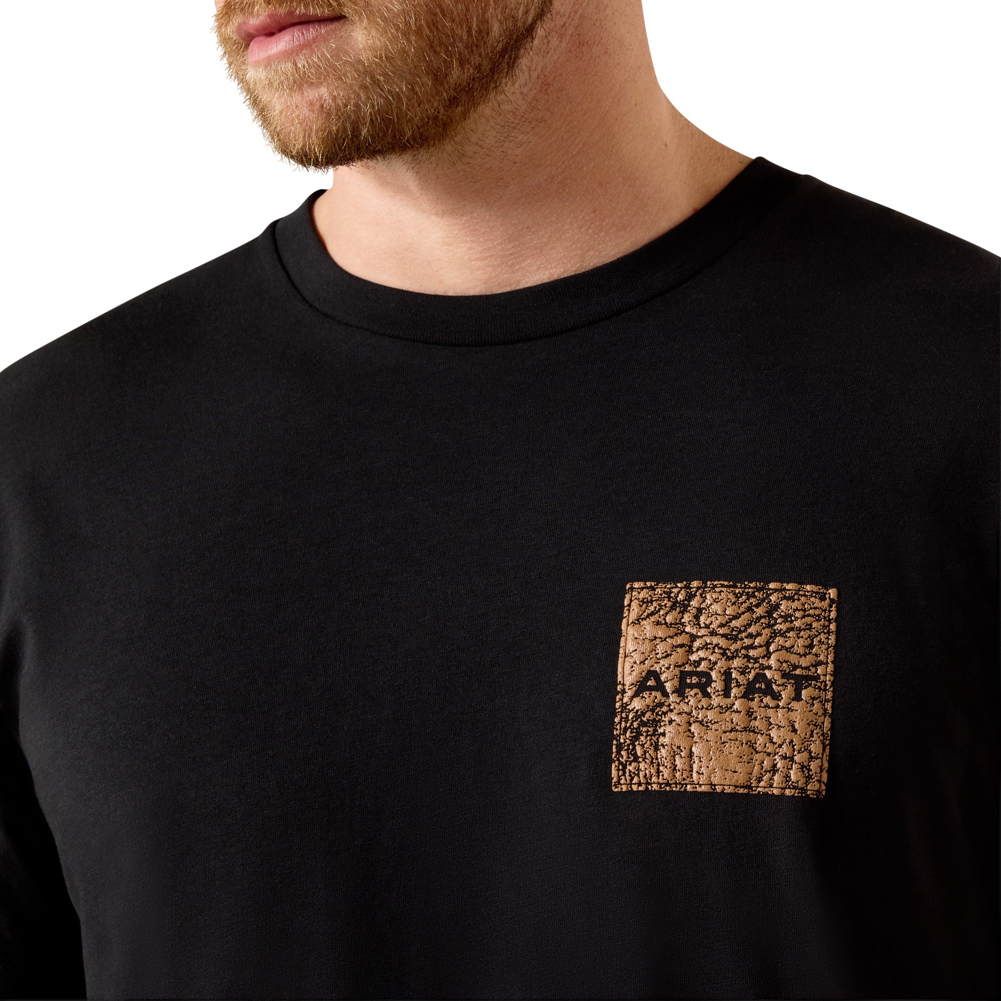 T-shirt Ariat Boot Leather Patch - Homme - Black