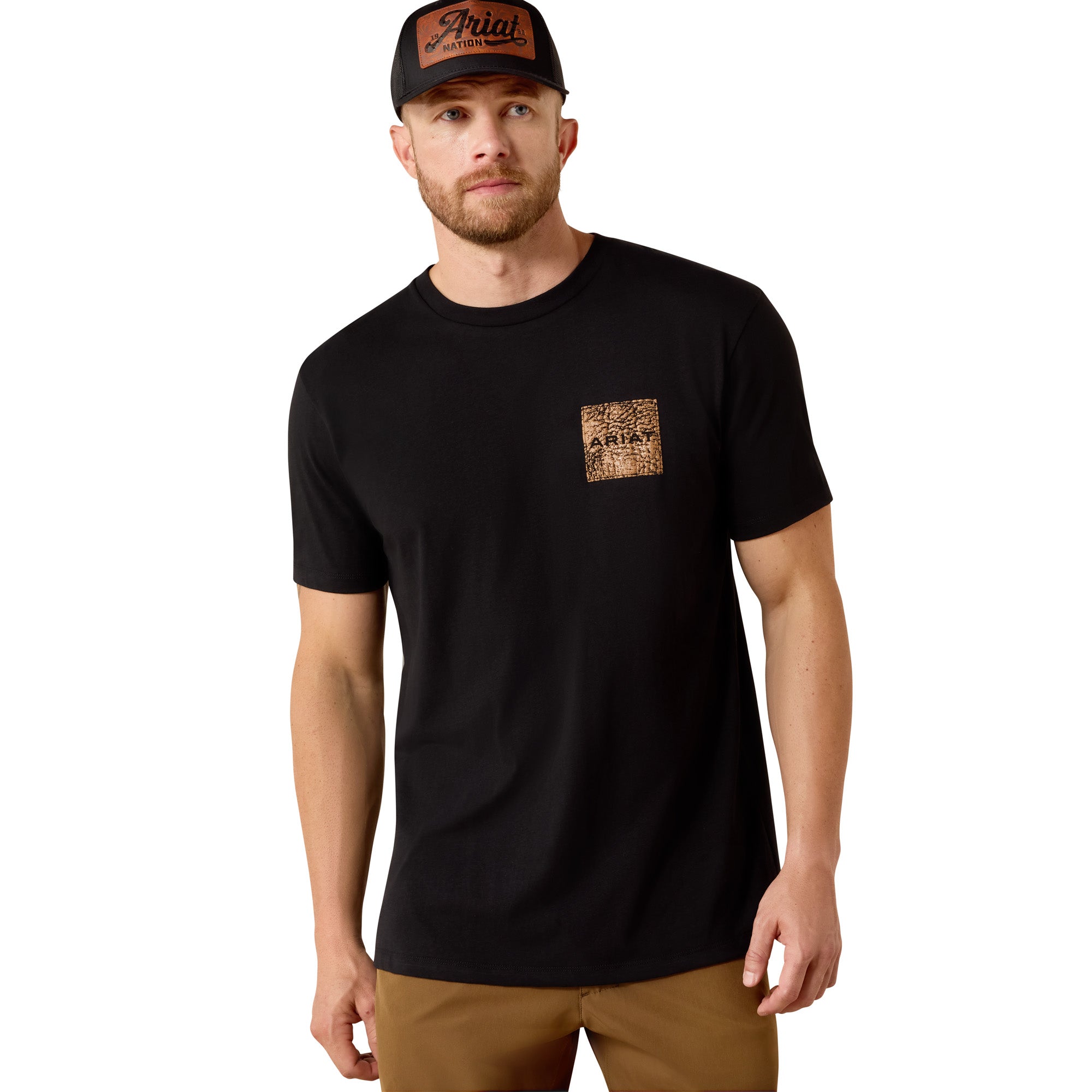 T-shirt Ariat Boot Leather Patch - Homme - Black