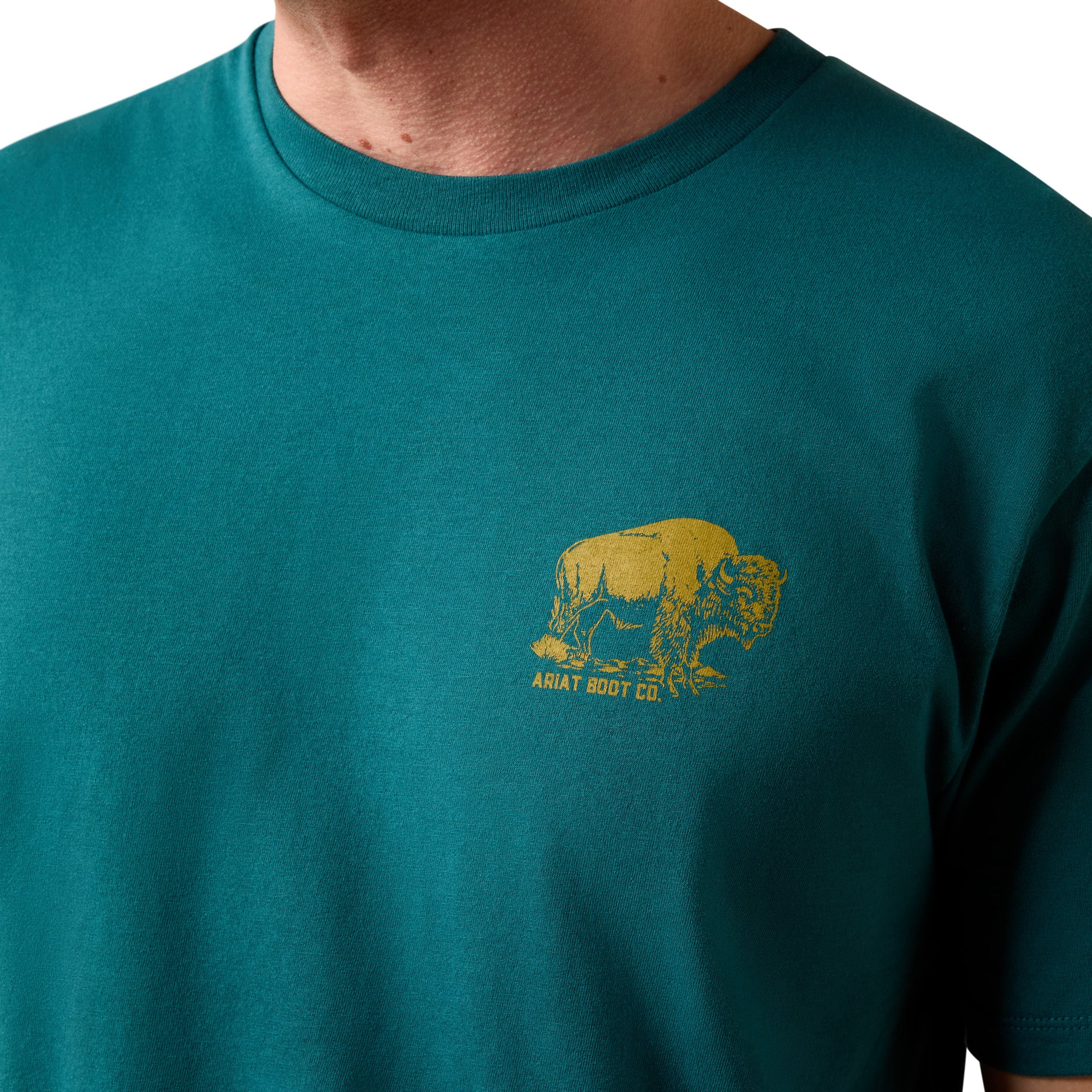 T-shirt Ariat Homme – Bison Wander Flag Classic Fit Mediterranean