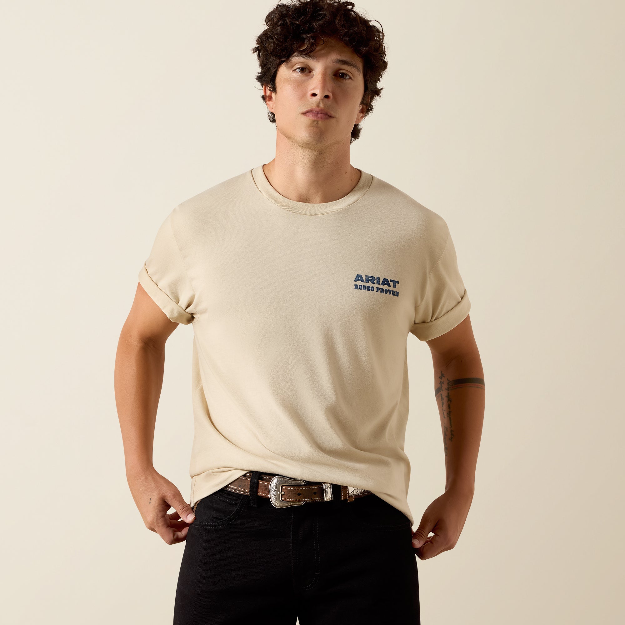 T-shirt Ariat Proven Stamp - Homme - Natural White